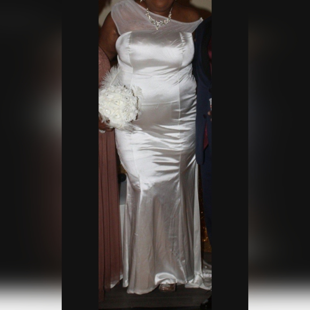 Satin fishtail dress